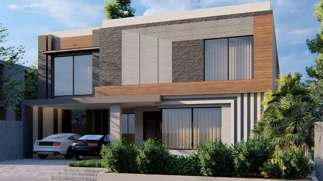 New project house design Sector Q DHA Multan side view